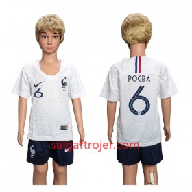 Frankrig Fodboldtrøjer Pogba 6 Børn Udebanesæt VM 2018